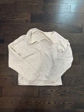 Light Gray Quarter-Zip Pullover Sweatshirt